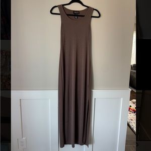 Coffee Brown Maxi Dress w/ a Leg Slit